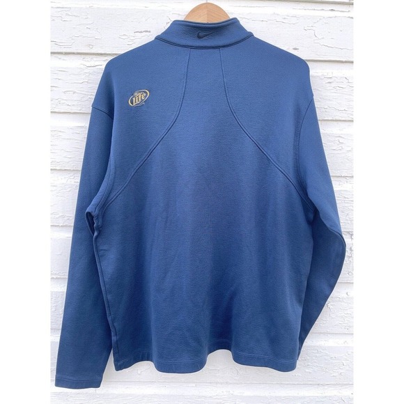 NIKE GOLF 1/4 Zip Sweatshirt Pullover Navy Blue MILLER LITE Embroidered XL Mens - Picture 7 of 8